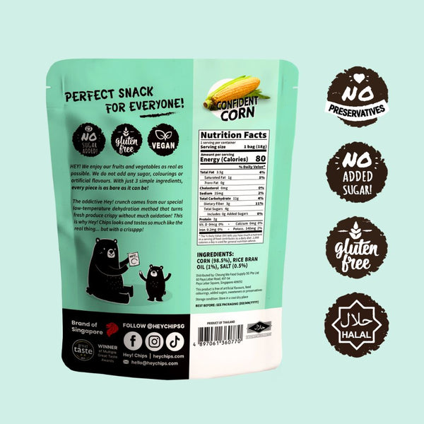 Hey Chips Corn Crisps Mini Gluten Free Halal No Sugar Added