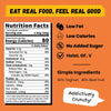 Nutrition facts label with health benefits on an orange background Hey! Chips Mango Passion Fruit Bites (20g)