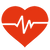 Heart with heartbeat icon symbolizing that Hey! Chips is dietitian-approved with simple ingredients and minimal processing.