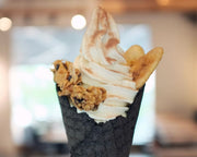 Ice cream with Hey! Chips banana crisps on the side.