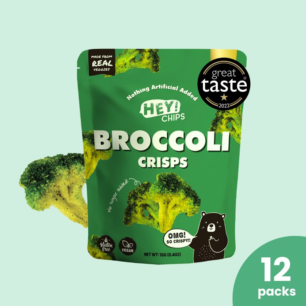 Hey Chips Broccoli Crisps Mini Gluten Free Halal No Sugar Added