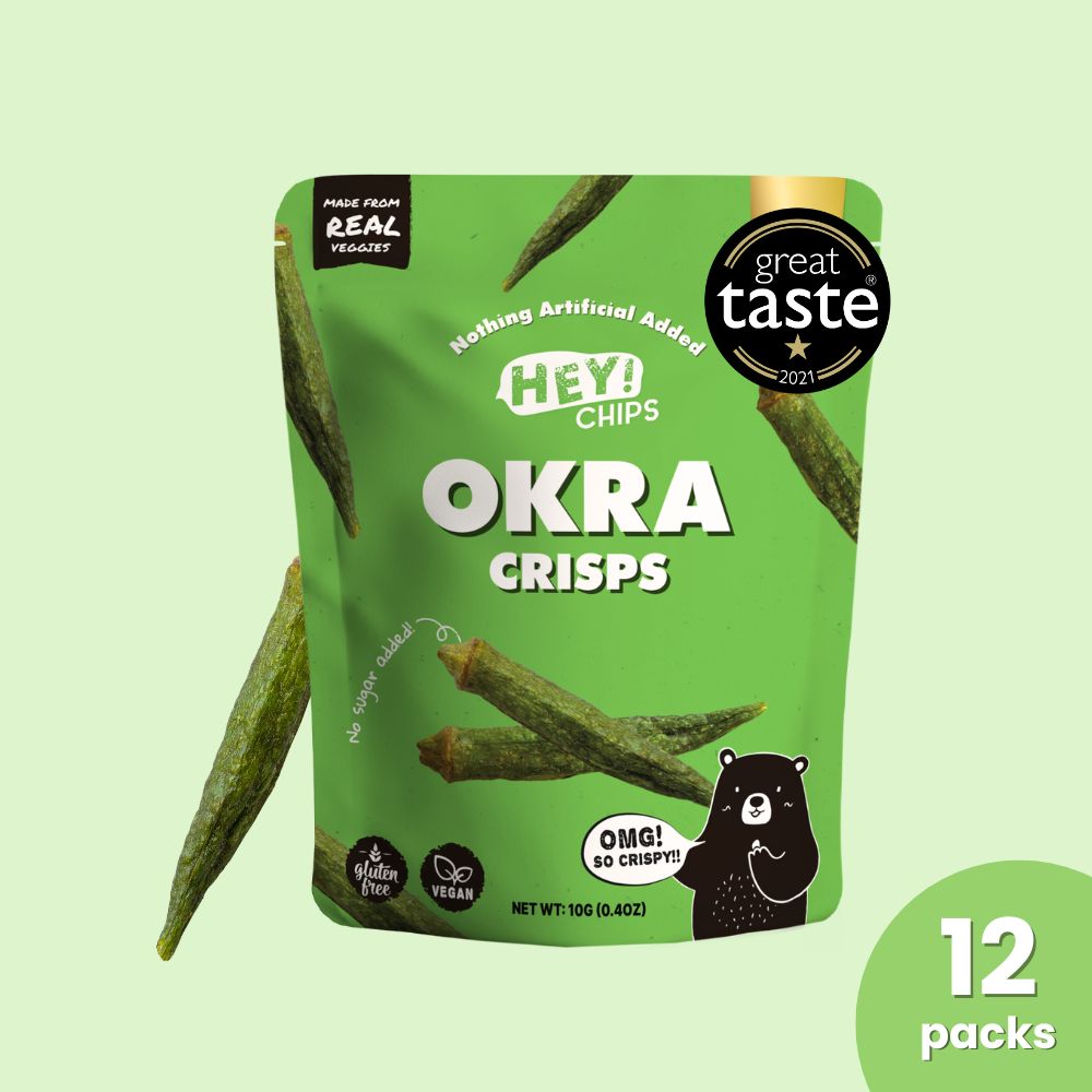 Hey Chips Okra Crisps Mini Gluten Free Halal No Sugar Added